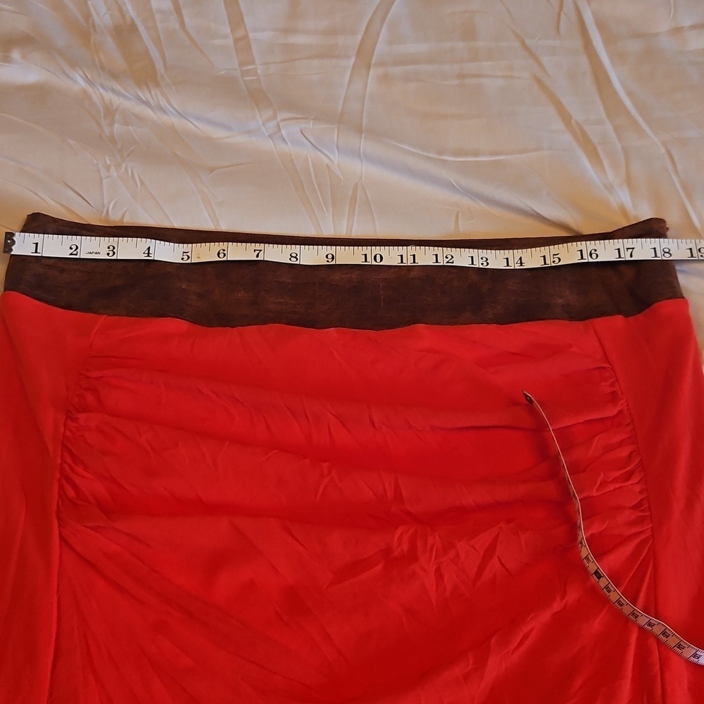 Elegant Red and Brown Emma Women's Skirt Size Lg - Picture 5 of 6
